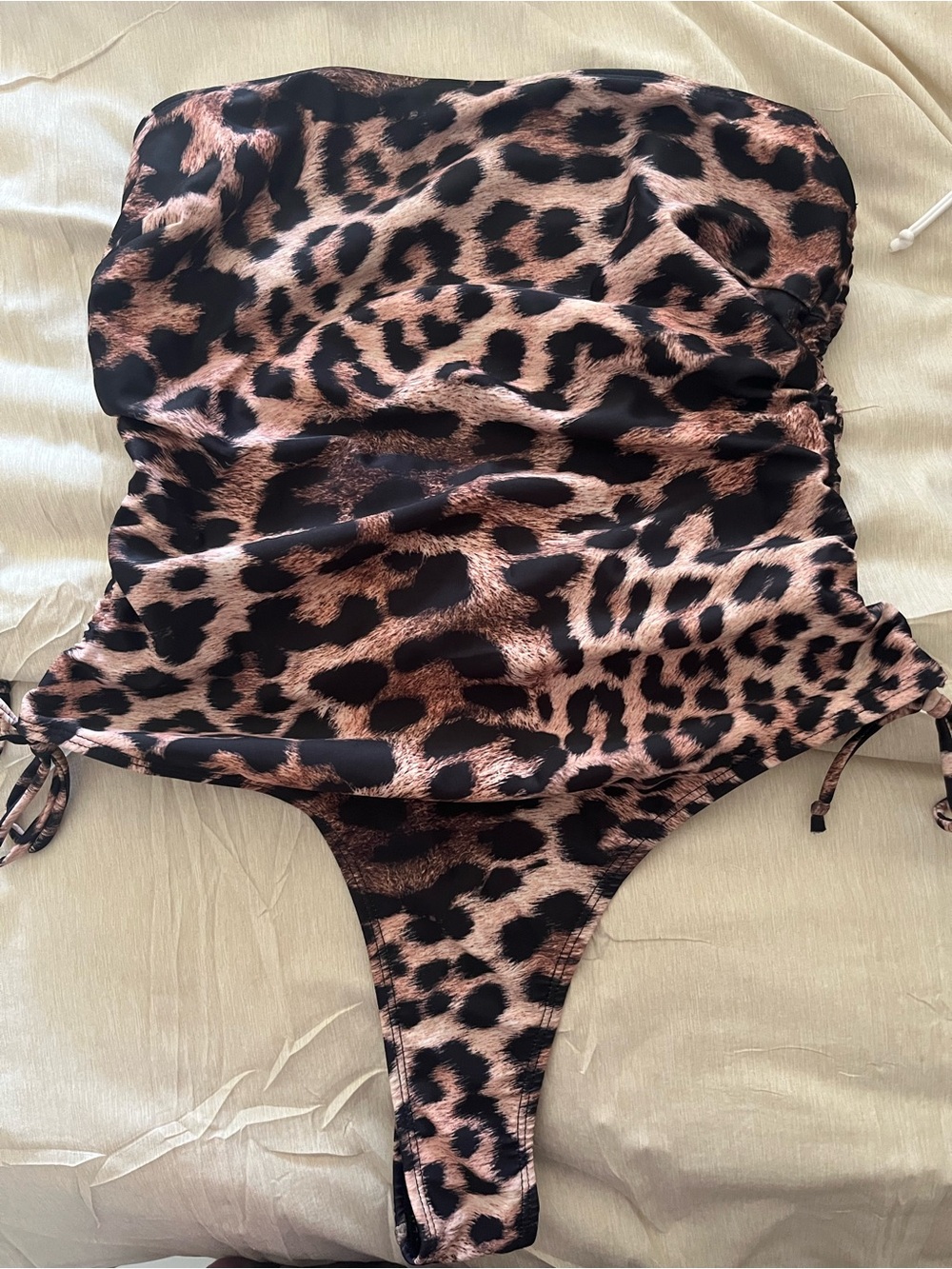 Leopard Print Strapless One-Piece Swimsuit NWT